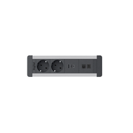 SlimFrame alu 2x2P+T + 2 USB A&C + 2 ports RJ45 non équipé avec cordon 2m